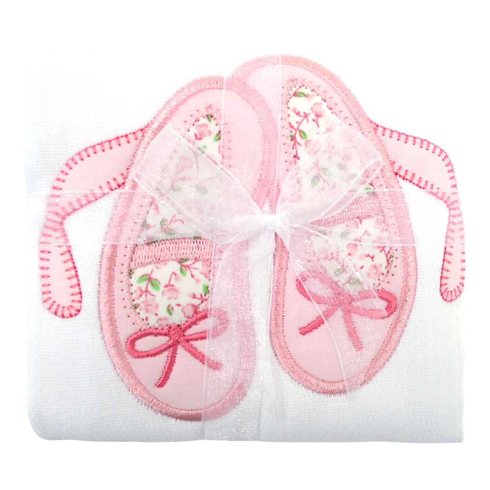 Ballet Shoes Applique Burp