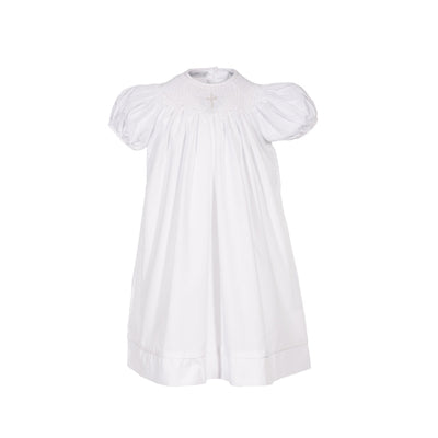 Hand Smocked Christening Pearl Cross Bishop