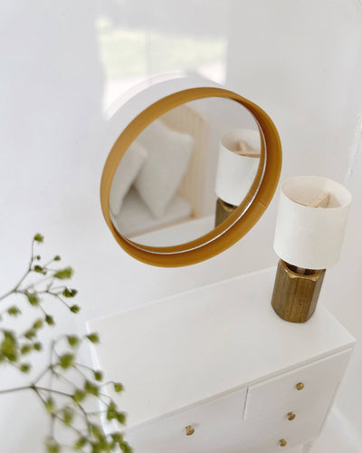 Miniature Round Wall Mirror: White