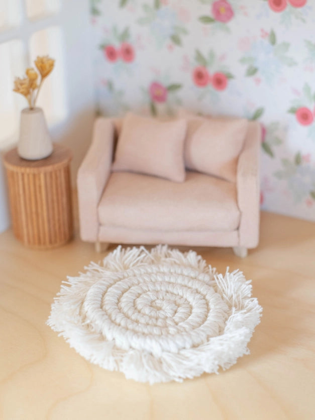 Dollhouse Boho Fringe Round Rug - Multiple Colors