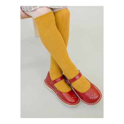 Antonia Perforated Classic Leather Mary Jane Red