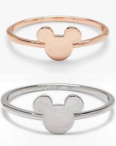 Small Flat Mickey Head Ring (2 Colors)