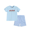 Tractor Tee with Blue Stripe Shorts Set