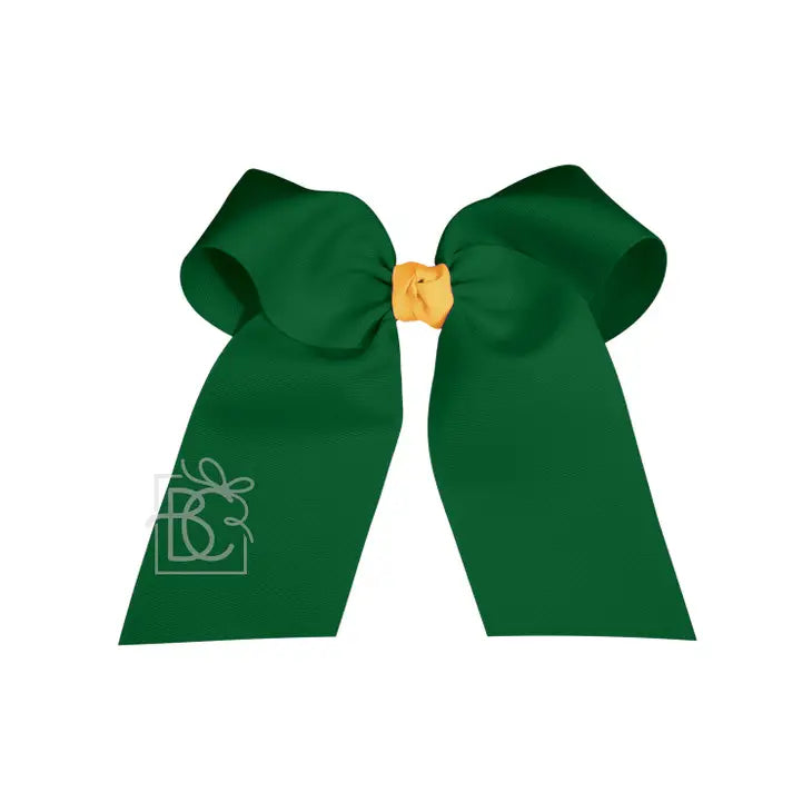 Long Streamers Cheer Bow - Green/Gold