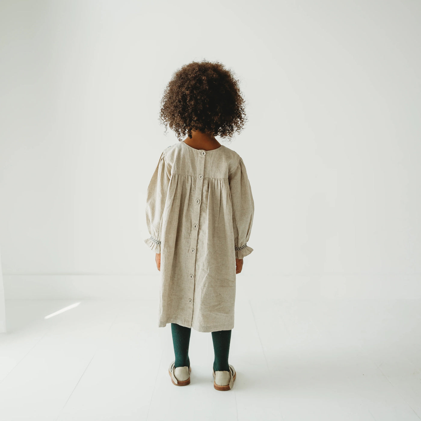 Meadow Breeze Linen Embroidered Oasis Dress 