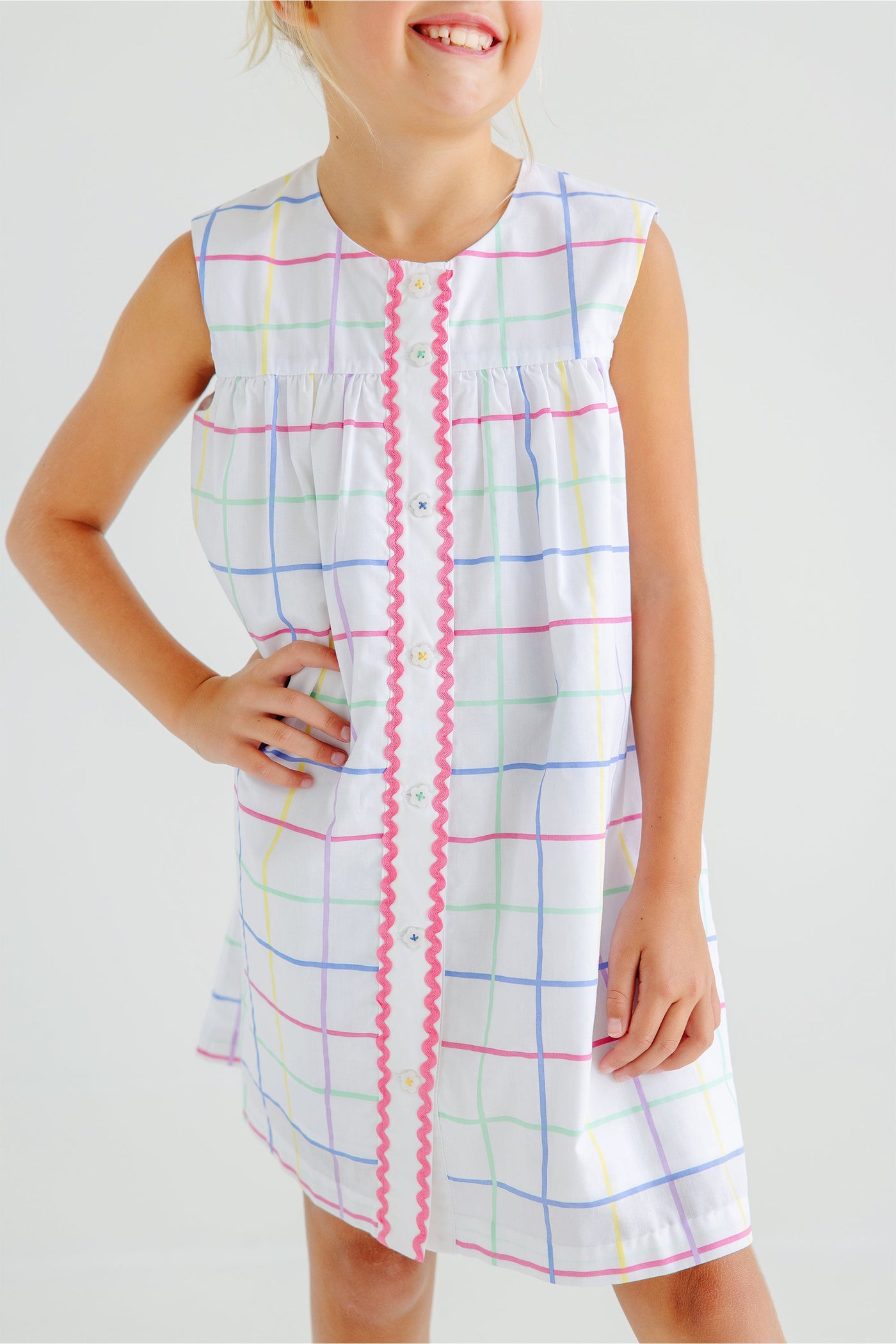 Sleeveless Tabitha's Teacher's Pet Dress Water Street Windowpane