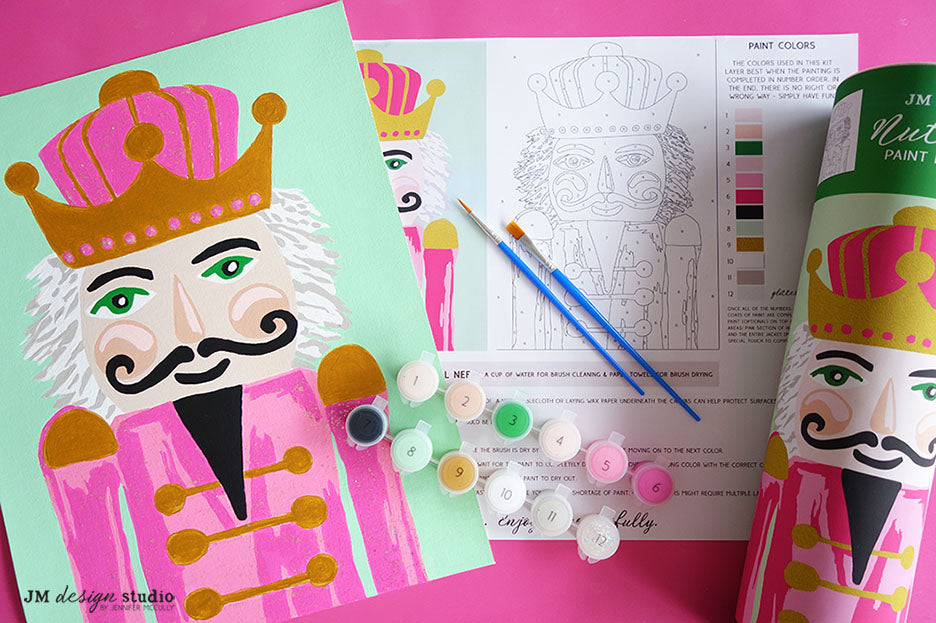 Nutcracker Paint By Number Set with Glitter Pink