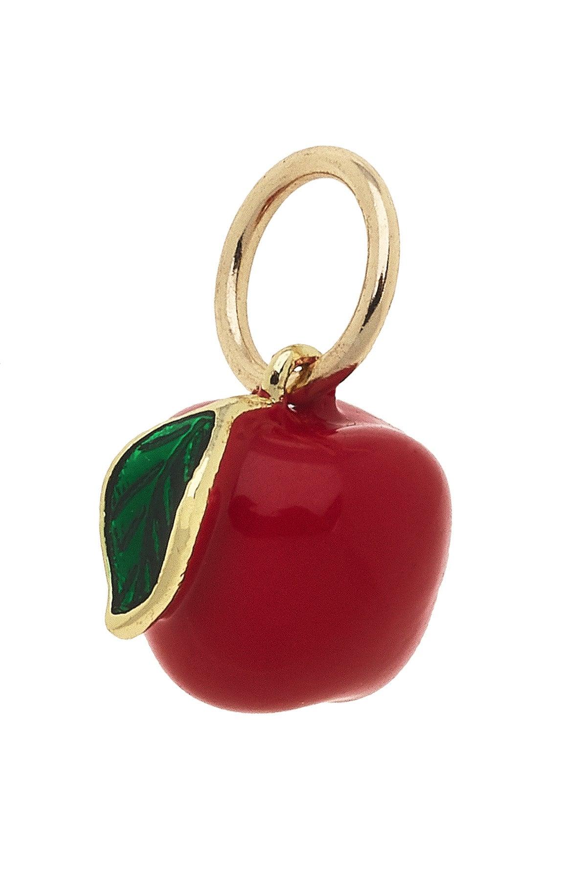 Apple Enamel Charm Red