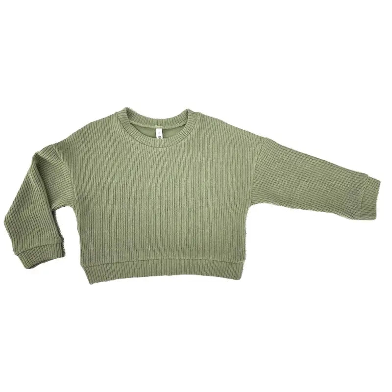 Green Semi Cropped Sweater