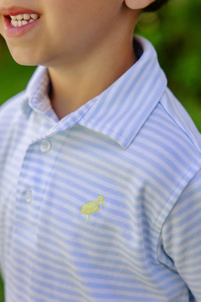 Prim and Proper Polo SS Buck Blue Stripe Seaside SY