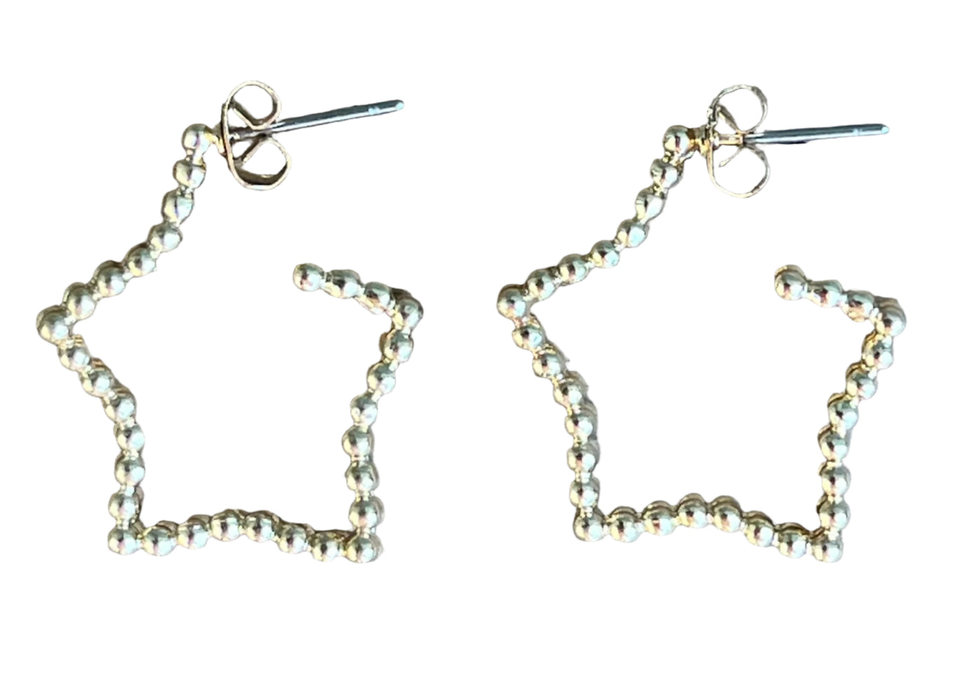 Detailed Large Gold Star Earrings