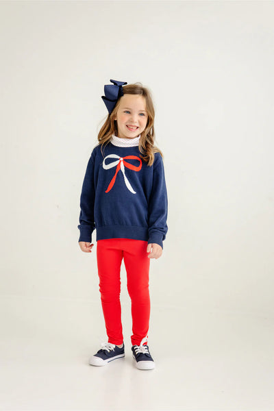 Isabelle's Intarsia Sweater Nantucket Navy Bows