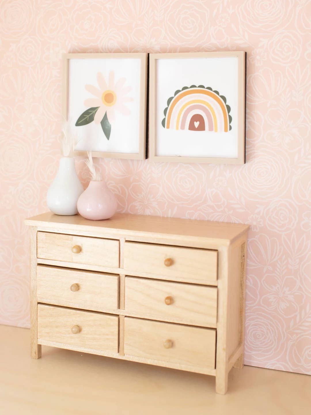 Dollhouse Vase Set | Pink + White