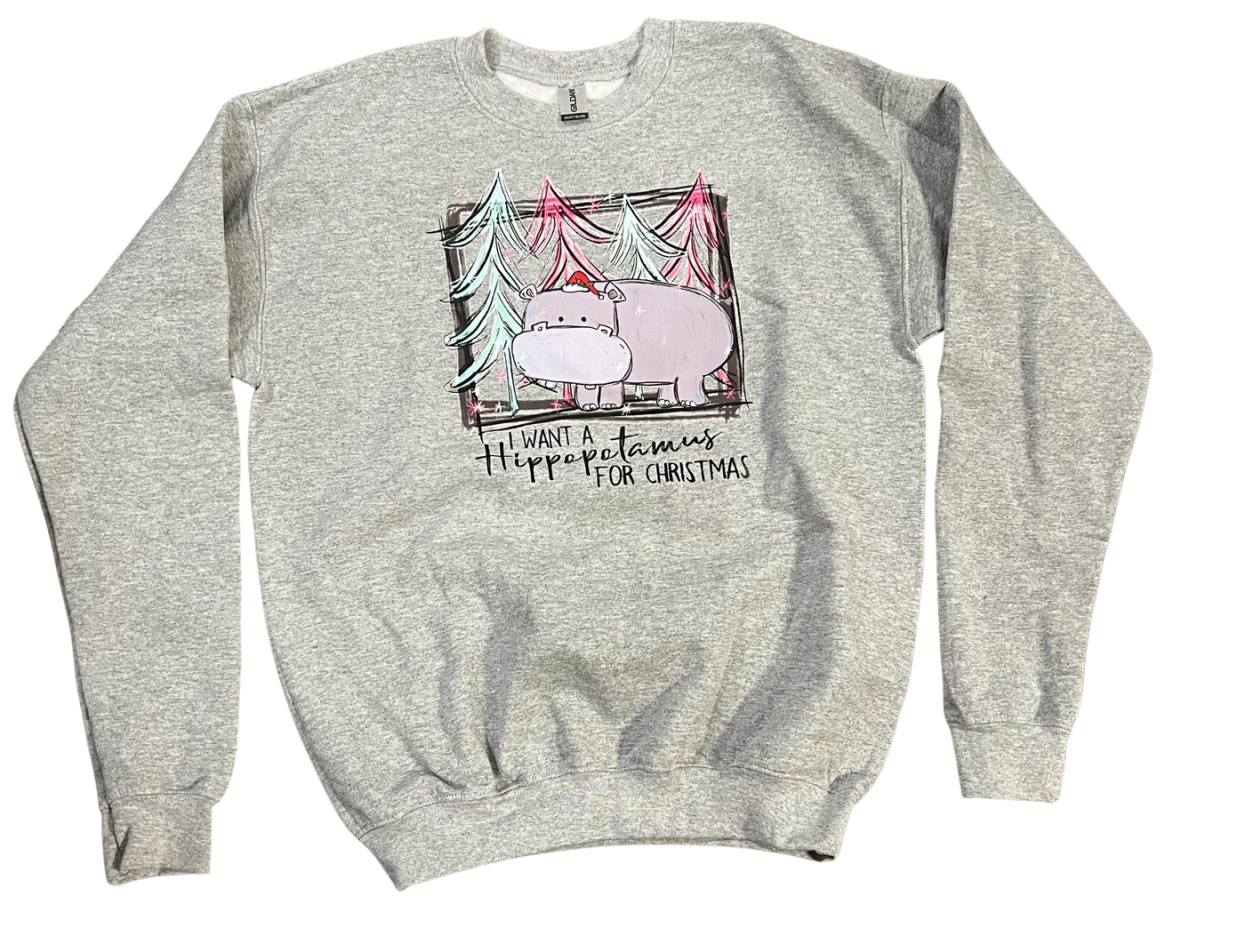 Hippo Christmas Sweatshirt