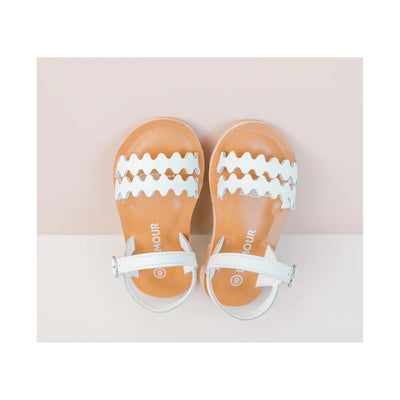 Eden Scalloped Sandal White
