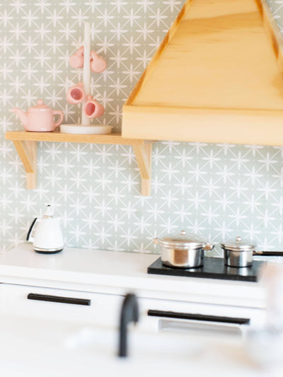 Dollhouse Bracketed Wall Shelf | Two Finishes: Natural Wood