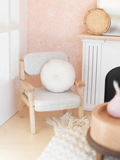 Dollhouse Tufted Round Cushion Pillow | Two Colors: White