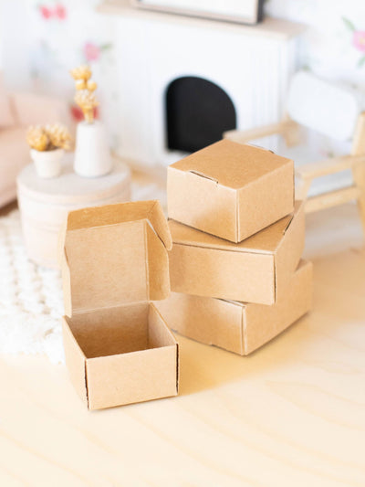 Dollhouse Miniature Gift Box Set | Kraft