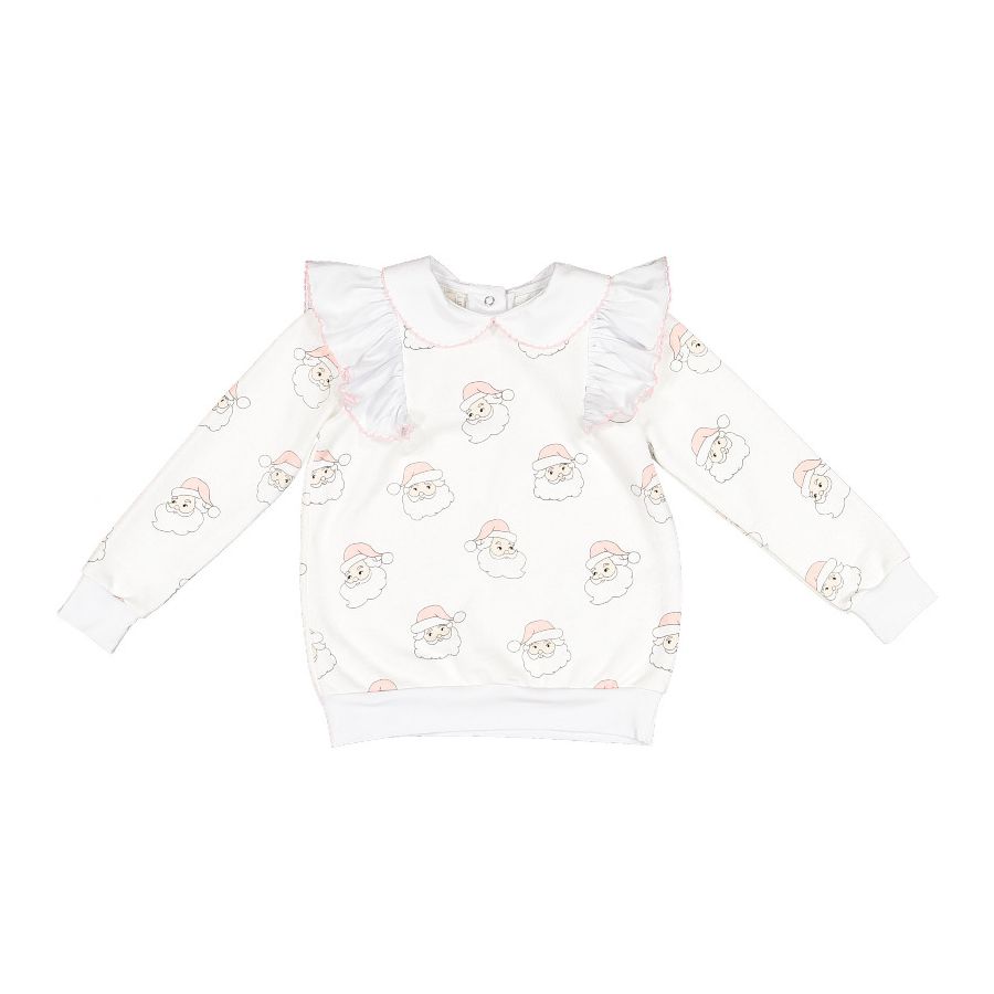 Pink Ruffle Santa Girl Sweatshirt