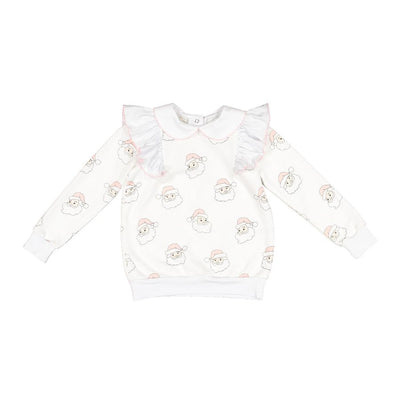 Pink Ruffle Santa Girl Sweatshirt