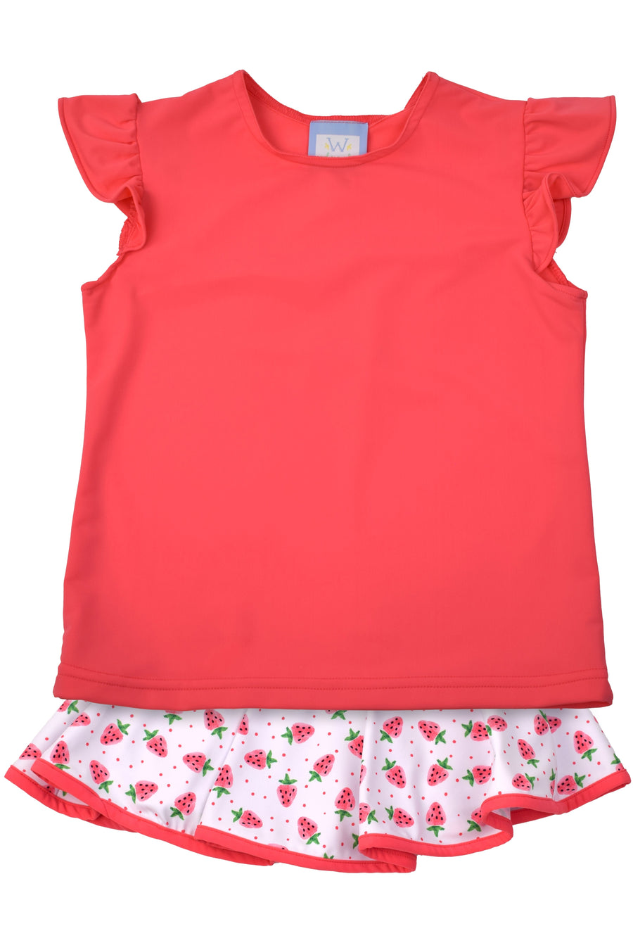 Hot Pink Angel Sleeve Top and Strawberry Skort Set