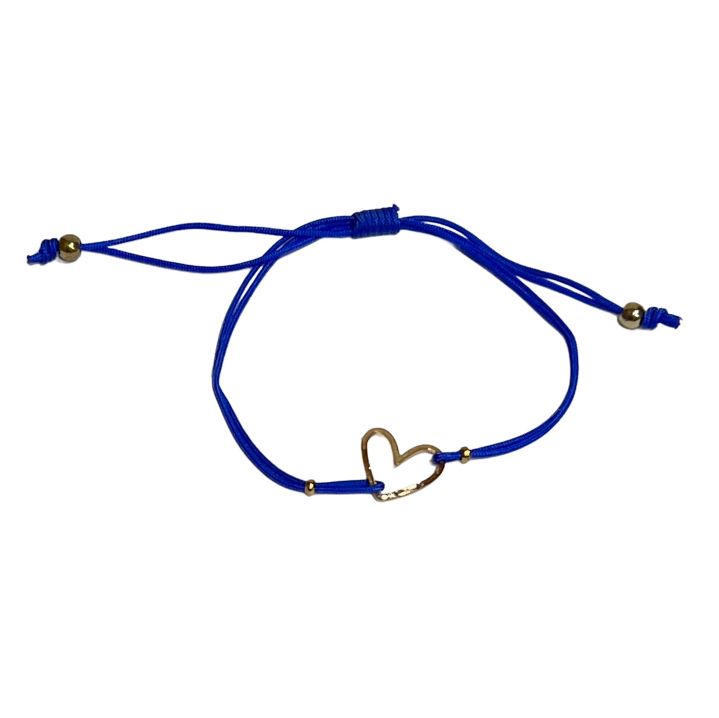 Drawstring Bracelet with Gold Heart Charm (7 Colors)