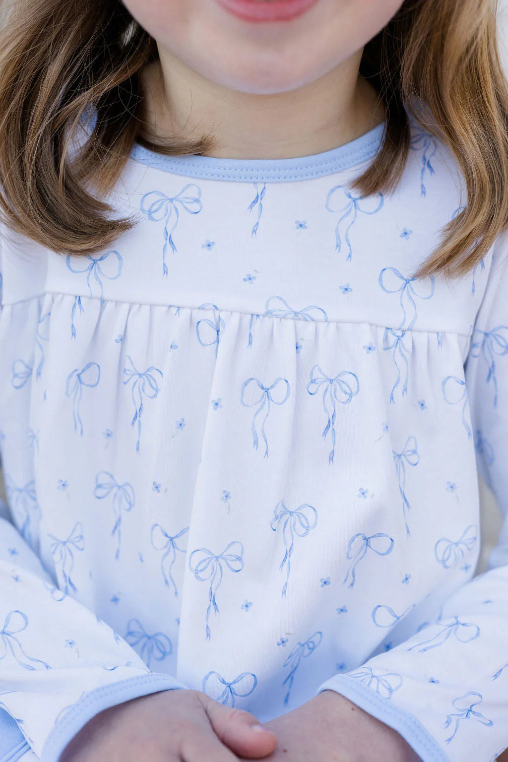 Lennon Dress Blue Bows Knit