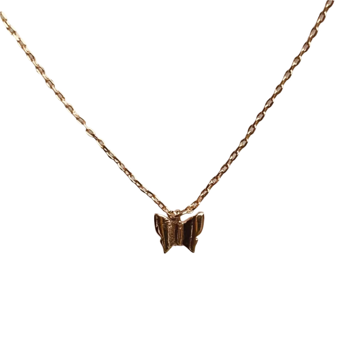 Rose Gold Butterfly Pendant Necklace
