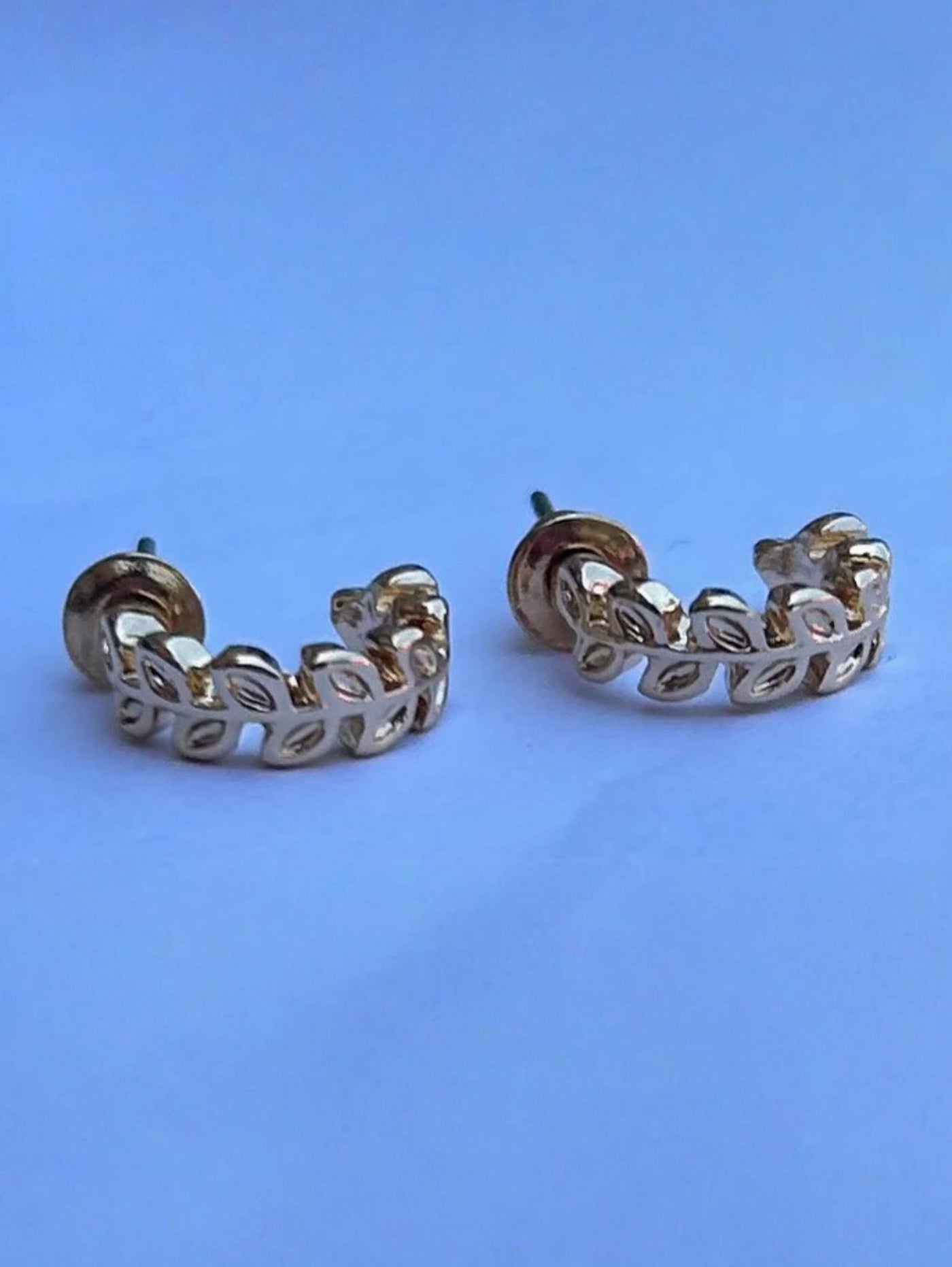 Gold Leaf Vine Hoop Earrings