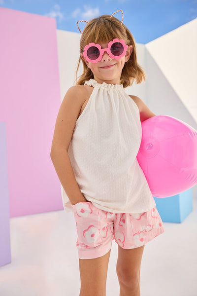Patch Pocket Shorts Marshmallow Floral