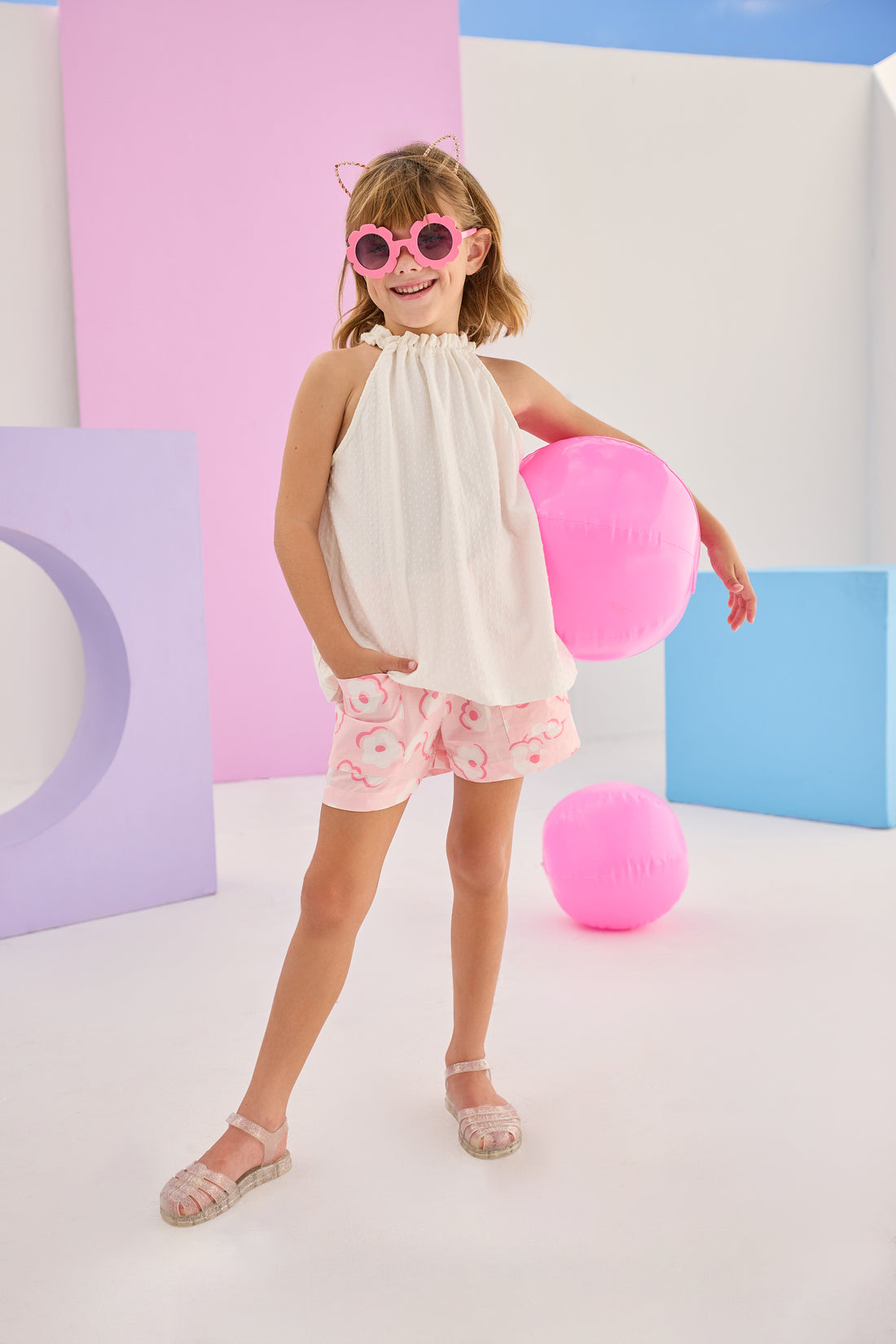 Mod Sleeveless Top White Pointelle