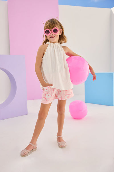 Mod Sleeveless Top White Pointelle