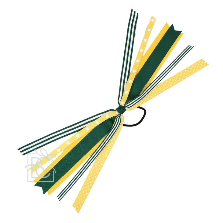 Streamers Cheer Bow - Green/Gold