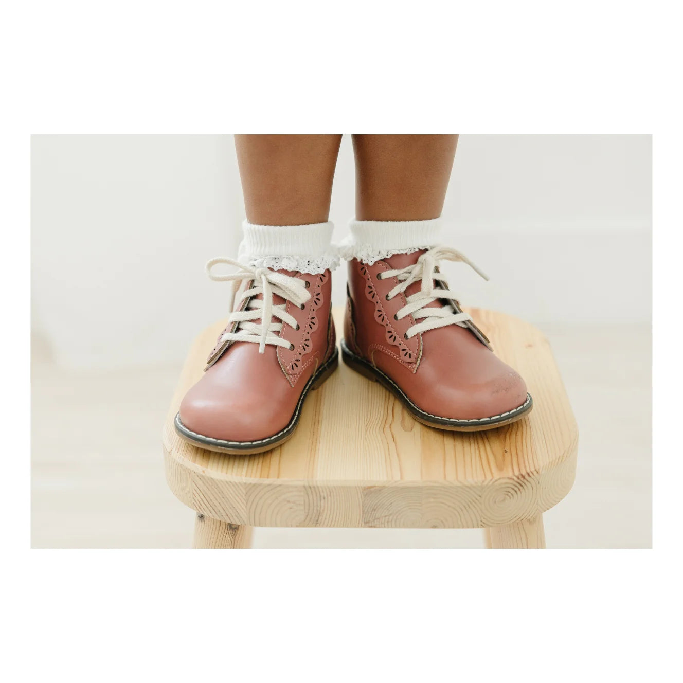 Junie Lace Up Boot Vintage Rose