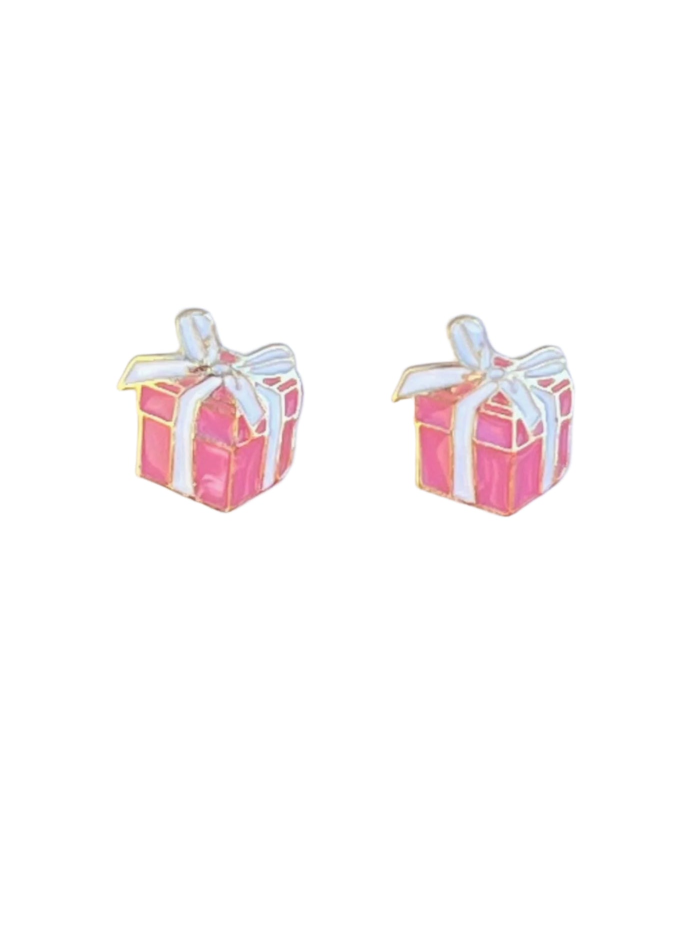 Pink & White Present Earrings