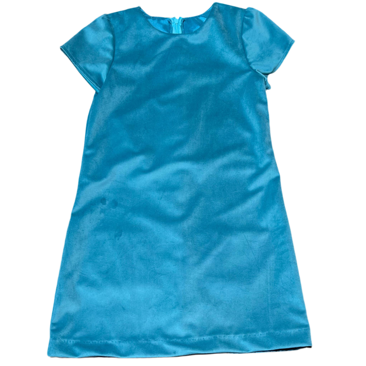 Turquoise Velvet Aline Dress