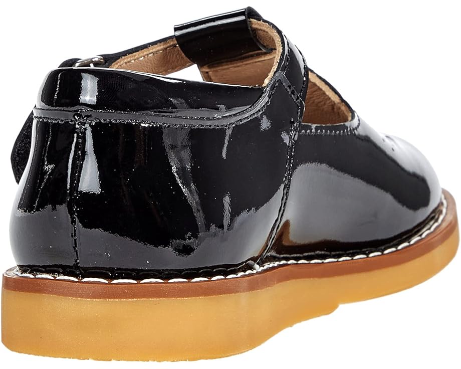 T Strap Leather Black