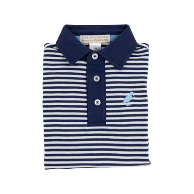 Prim and Proper Polo LS NanNavy Stripe Beale SB