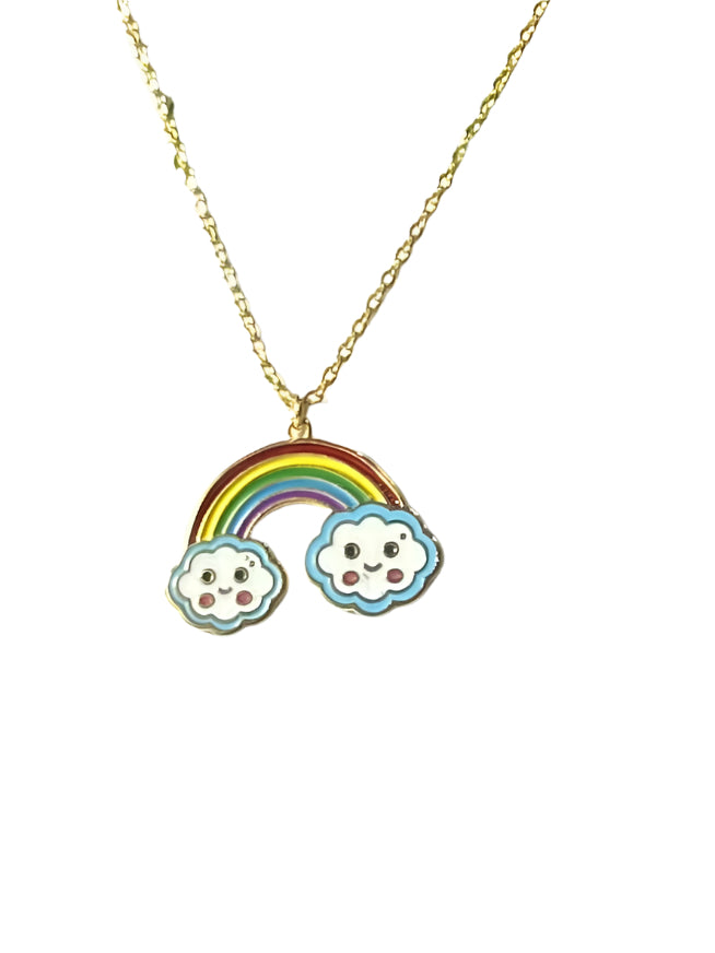 Rainbow with Clouds Necklace
