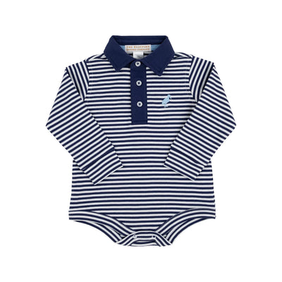 Prim and Proper Polo LS NanNavy Stripe Beale SB