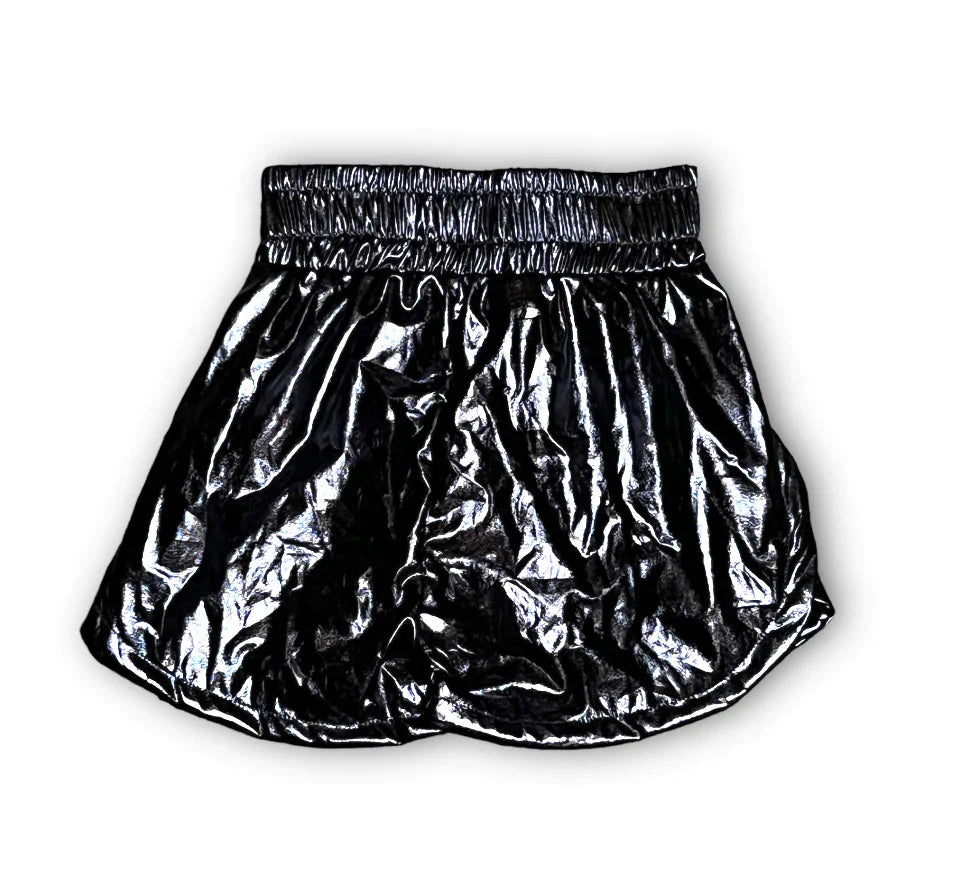 Black Metallic Shorts