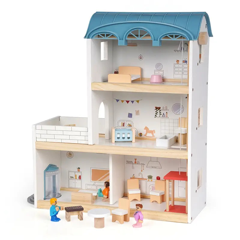 Small Dollhouse and Furniture