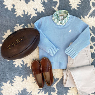 Isaac's Sweater Barrington Blue Palmetto Pearl