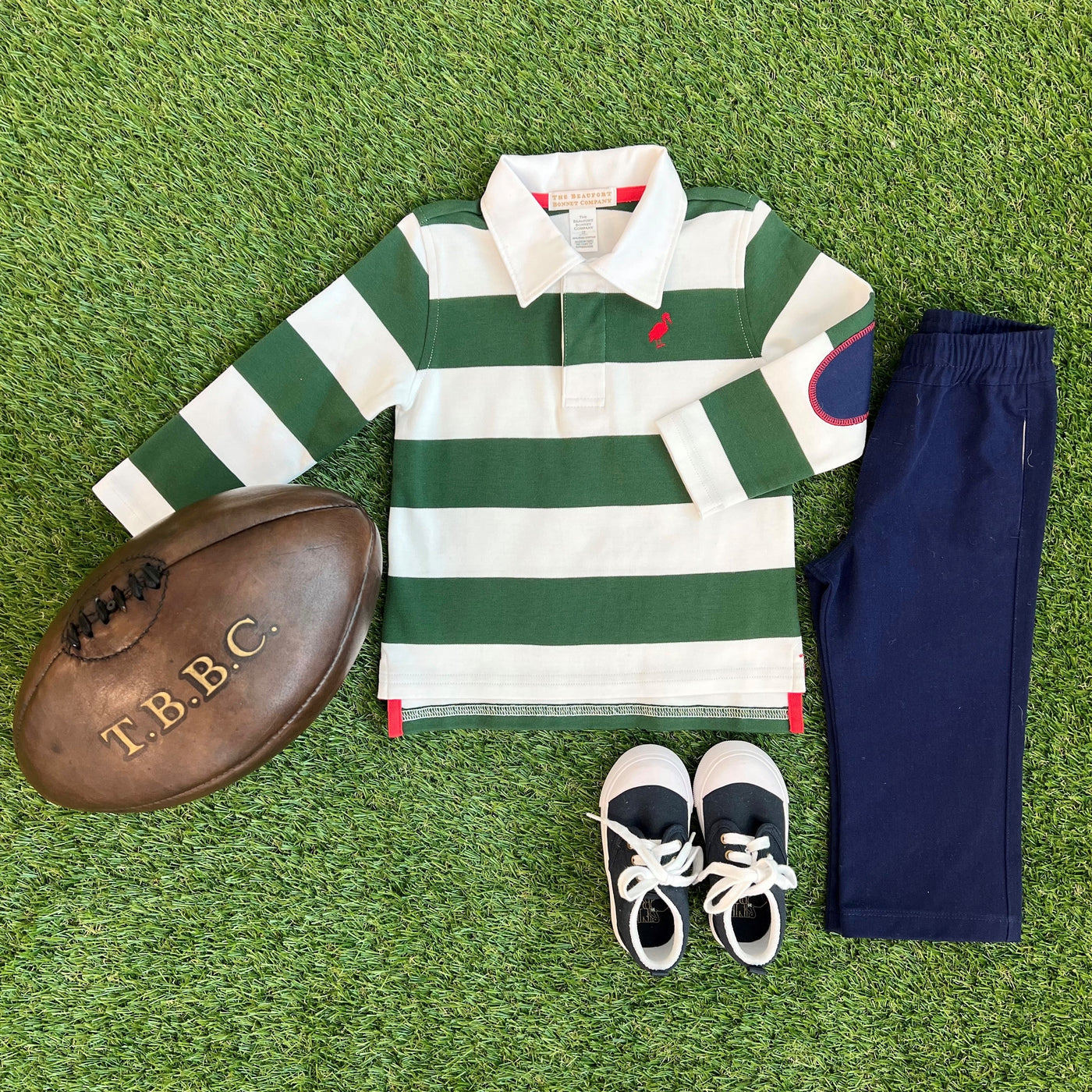 Rollins Rugby Shirt Grier Green Rugby Stripe RR Stork