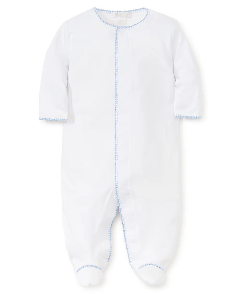 White with Blue Premier Basics Footie