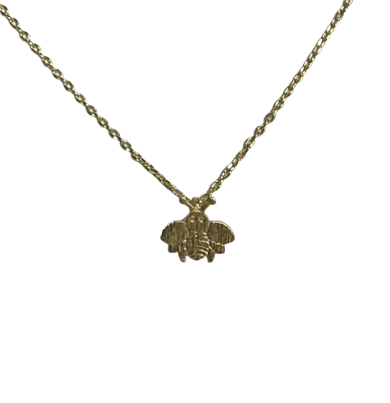 Gold Bee Pendant Necklace