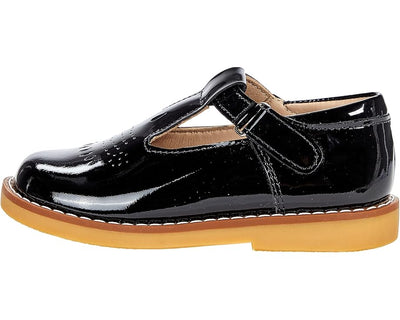 T Strap Leather Black