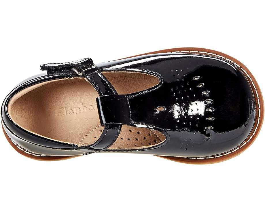 T Strap Leather Black