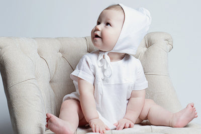 Linen Tuck Romper Boy Christening Outfit