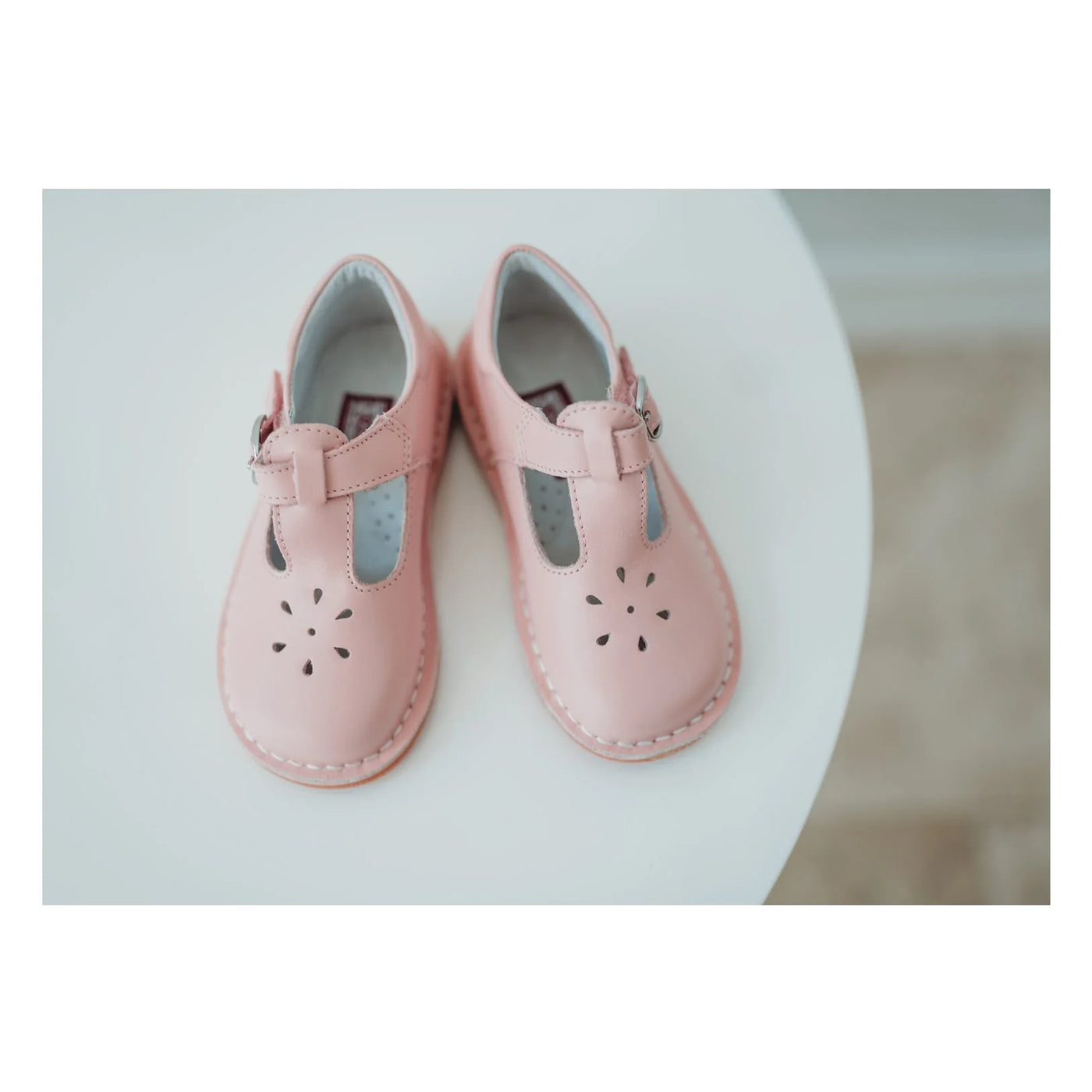 Joy Classic Leather T Strap Mary Jane Pink